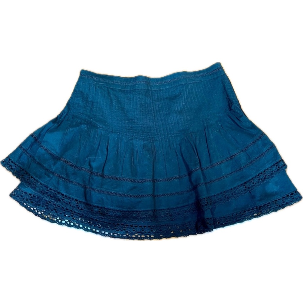 Free People Black Mini Skirt with Lace Detail